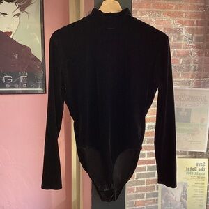 Elegant Velvet Long Sleeve Bodysuit